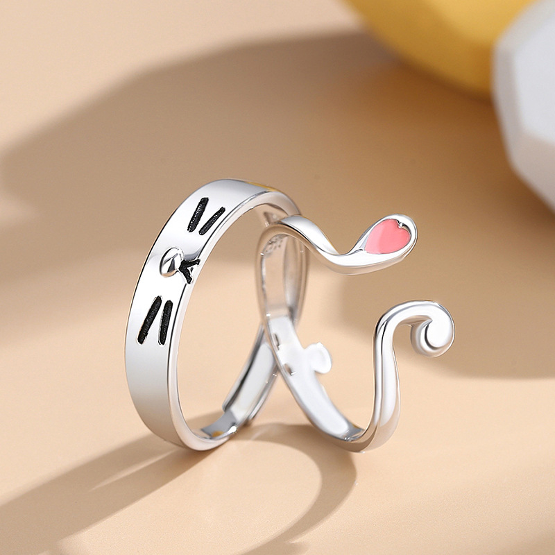 Title 2, Original Cartoon Cute Rabbit Couple Ring