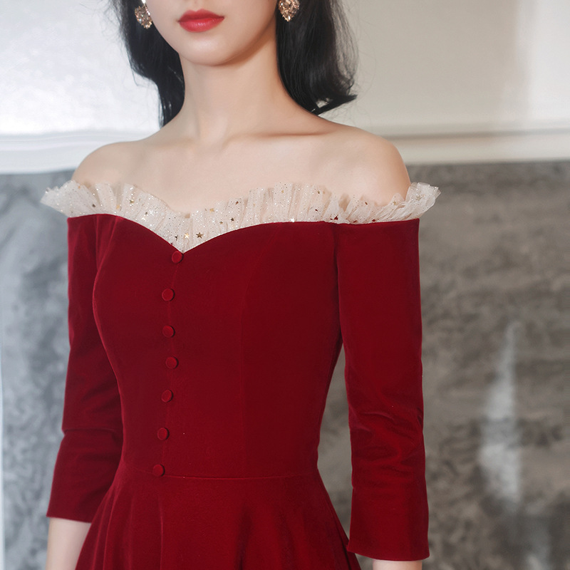 Velvet Shaggy Strap Dress, picture 4 of 5