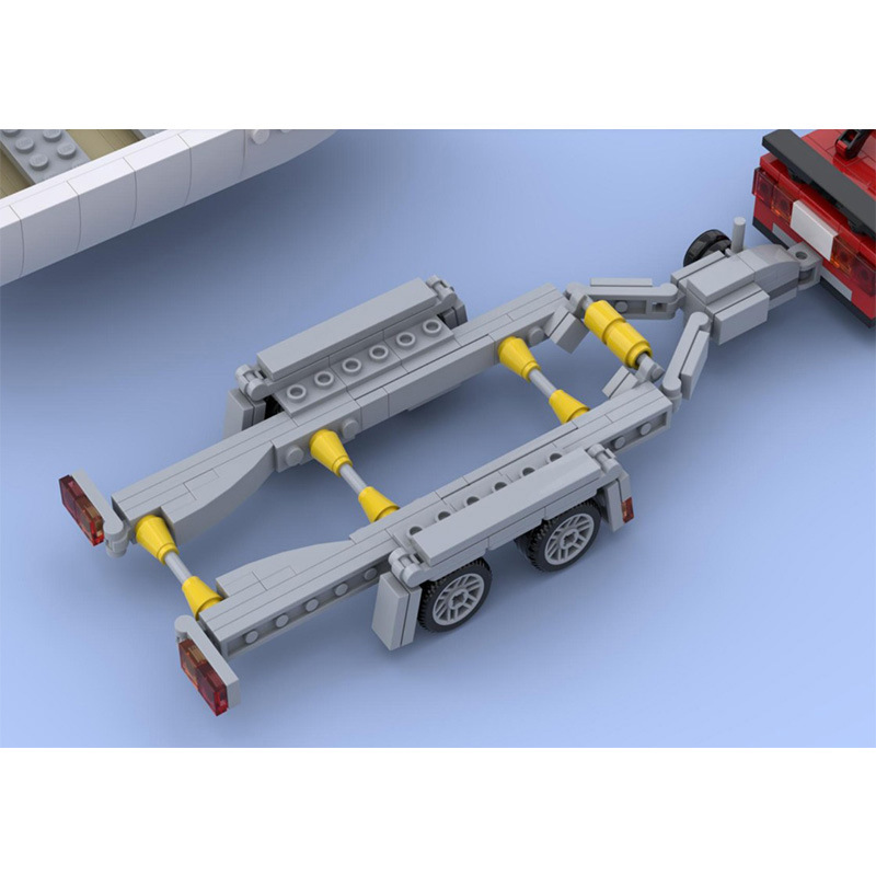 Title 2, MOC Car Model Series Building Blocks Boat Picku...