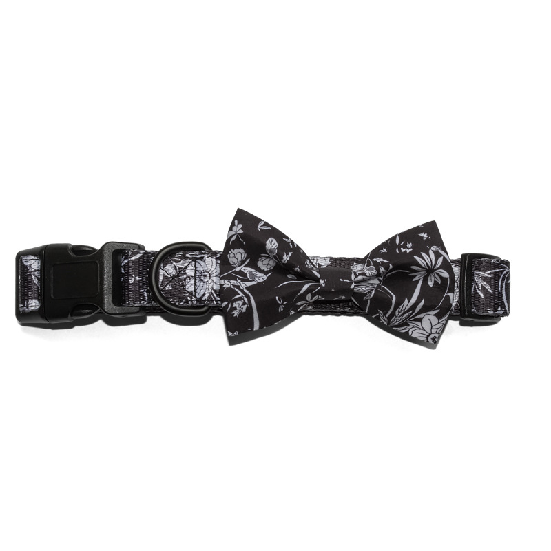 Black and white collar bow