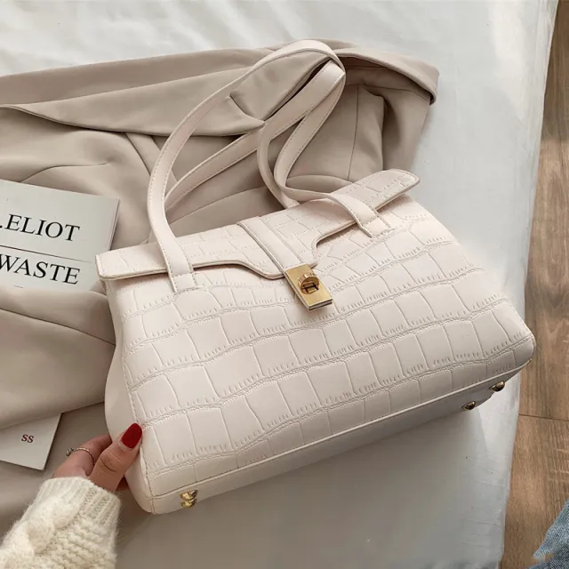 New Trendy Texture Portable Women's Bag Single Shoulder White - Shop at LoveMi