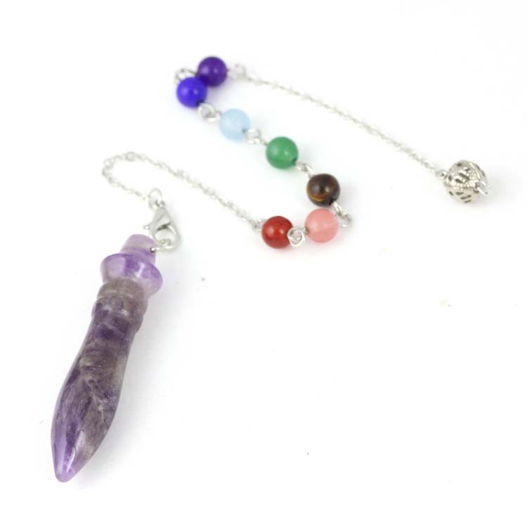 Natural Crystal Pharaoh's Scepter Pendulum Pendant Cone Pendant Jewelry