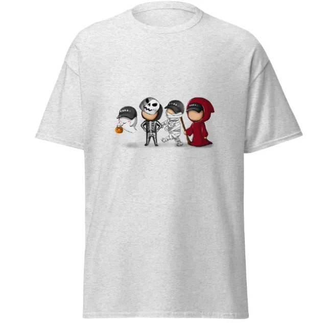 European And American Cartoon Digital Printed Round Neck Casual Short Sleeve Light Grey - Shop at LoveMi
