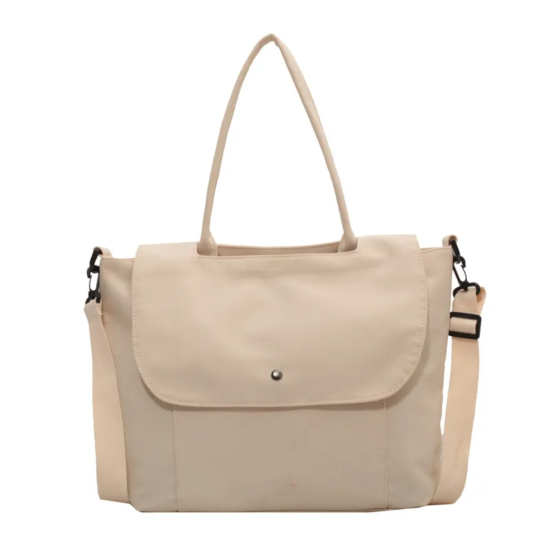 Women's Fashion Casual Large Capacity Canvas Shoulder Bag - Beige