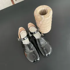 Women's Hollow Design Mary Jane Shoes - Black - View 1