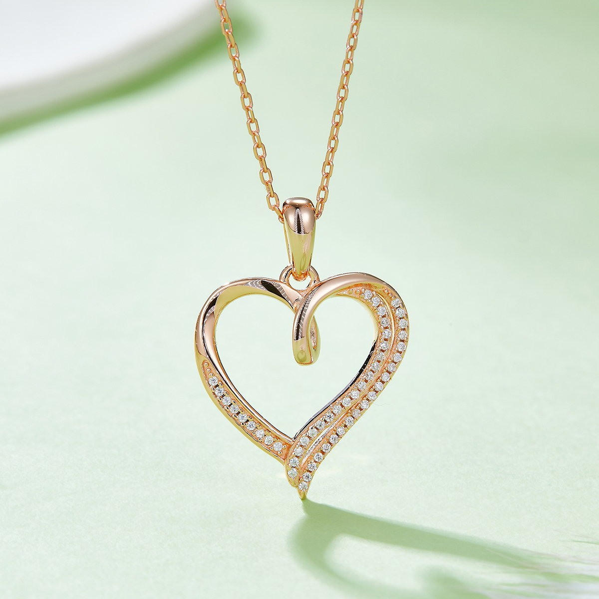 4g S925 Sterling Silver 49 Stones Moissanite Heart Necklace 45cm  Asymmetric Double Row Pendant With GRA Certificate, Platinum Plated Romantic Jewelry Gift Box Set For Women