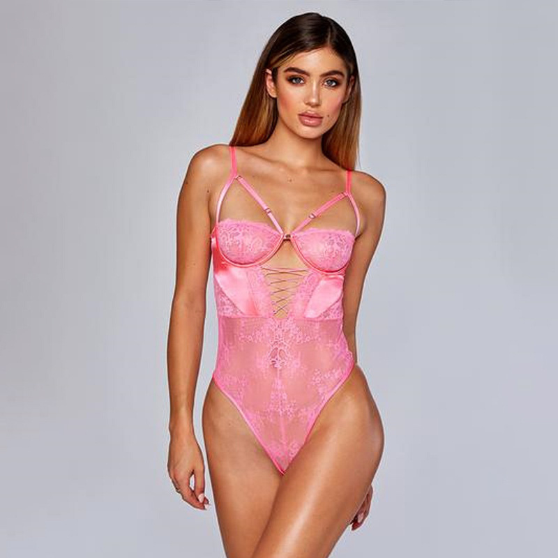 Title 2, Cross Back Sexy Lace Suspender Bodysuit