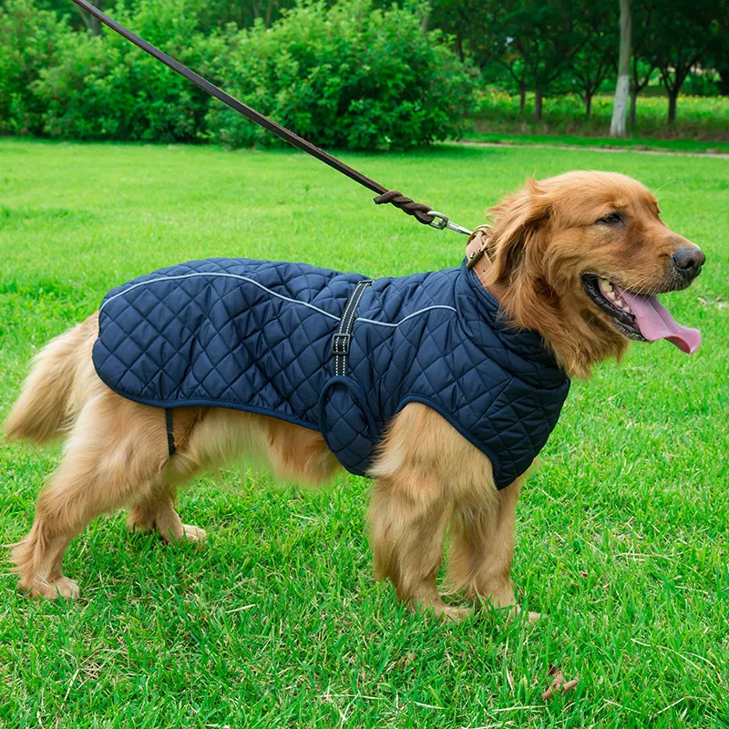 Adjustable Warm Pet Cotton Jacket - Navy Blue