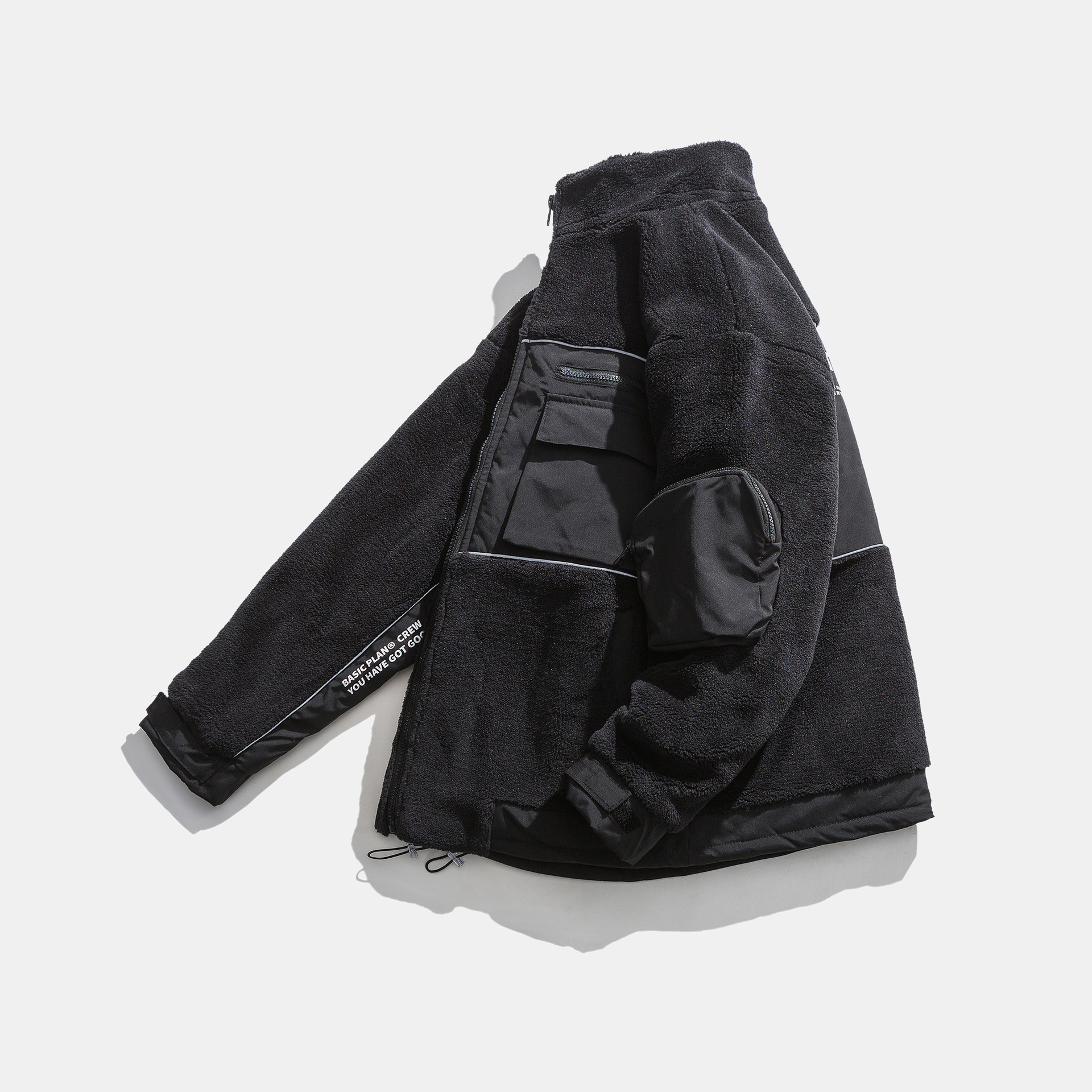 Retro Men's Stand Collar Casual Loose Polar Fleece Thermal Jacket