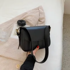 Pure Color Casual Small Bag Trendy Fashion Simple - Black - View 1