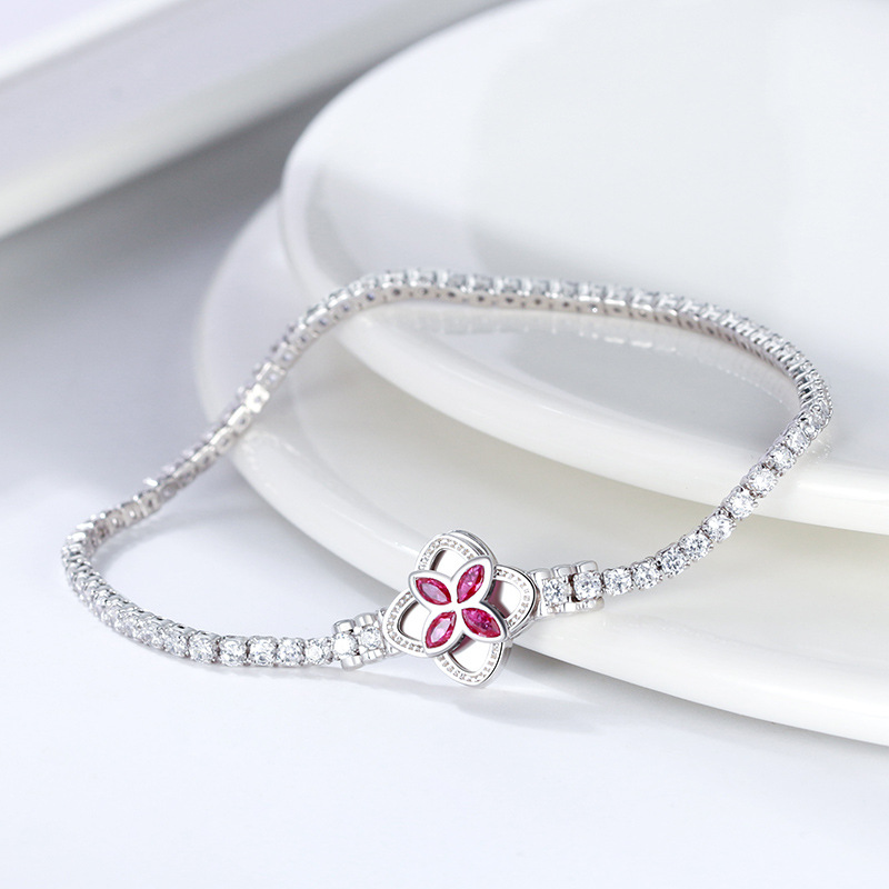 Women's Sterling Silver Turn Button Stacking Bracelet