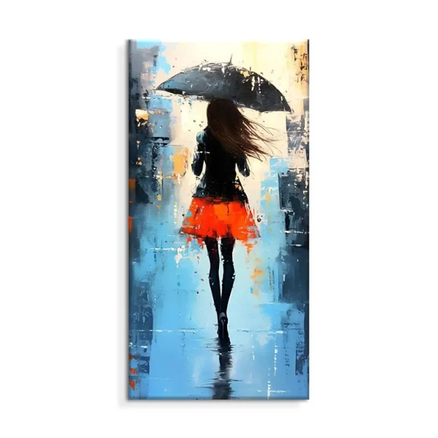 Hand Painted Modern Abstract People Oil Painting Walk Rain Picture On Canvas Wall Art For Living Room Home Bedroom Decoration No Frame Without In... Without Inner Frame - Shop at LoveMi