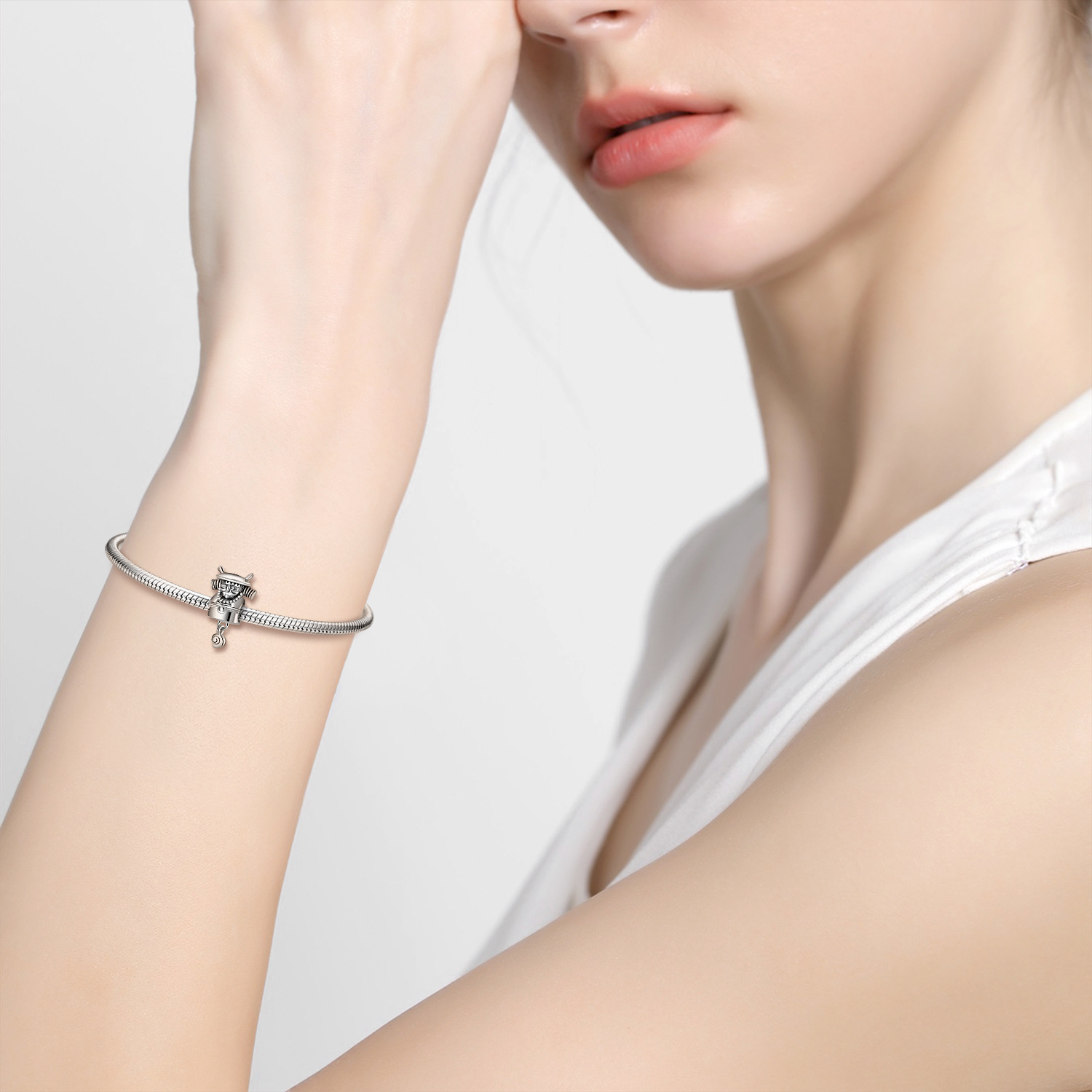 Long Angle Witch S925 Sterling Silver Sterling Silver Beading Women's Bracelet Necklace Diy Accessories