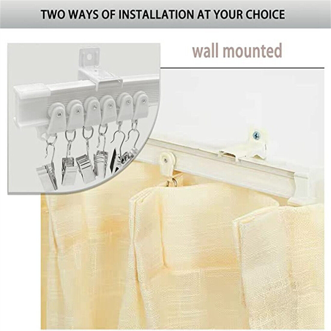 NEW 5M Bendable Flexible Curtain Track Rod Rail Ceiling Window Caravan Straight — image 11