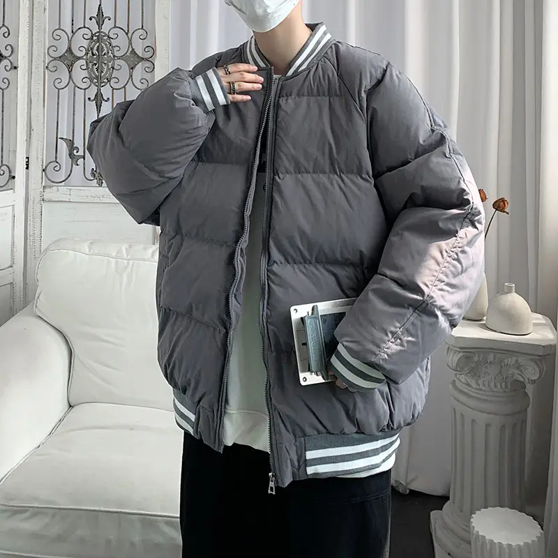 Men's Solid Color Loose Padded Jacket