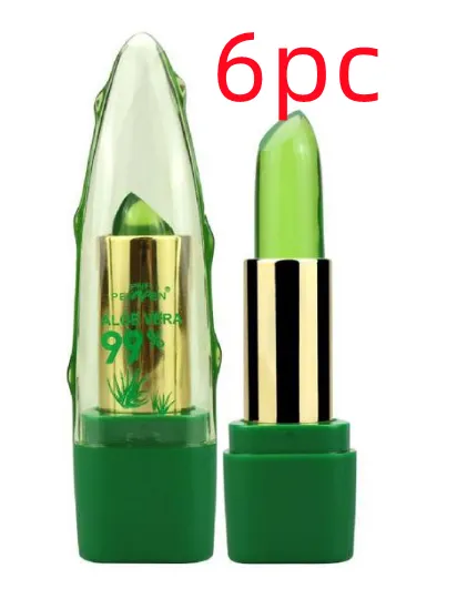 Aloe Vera Gel Color Changing Lipstick Gloss Moisturizer Anti drying Desalination Fine grain Lip Blam Care 6Pcs - Shop at LoveMi