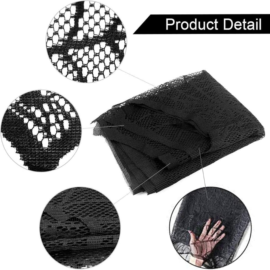 Halloween Black Lace Spiderweb Fireplace Mantel Scarf, Gothic Decor 5