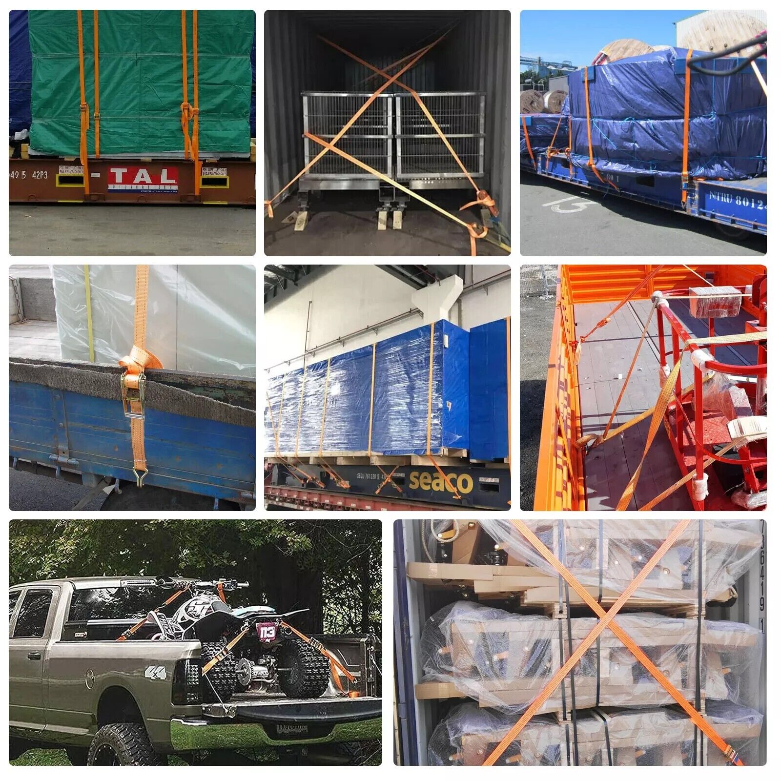 4X Heavy Duty Ratchet Ties Down Straps 50mm-6 Meter Lashing Cargo Luggage 3000KG