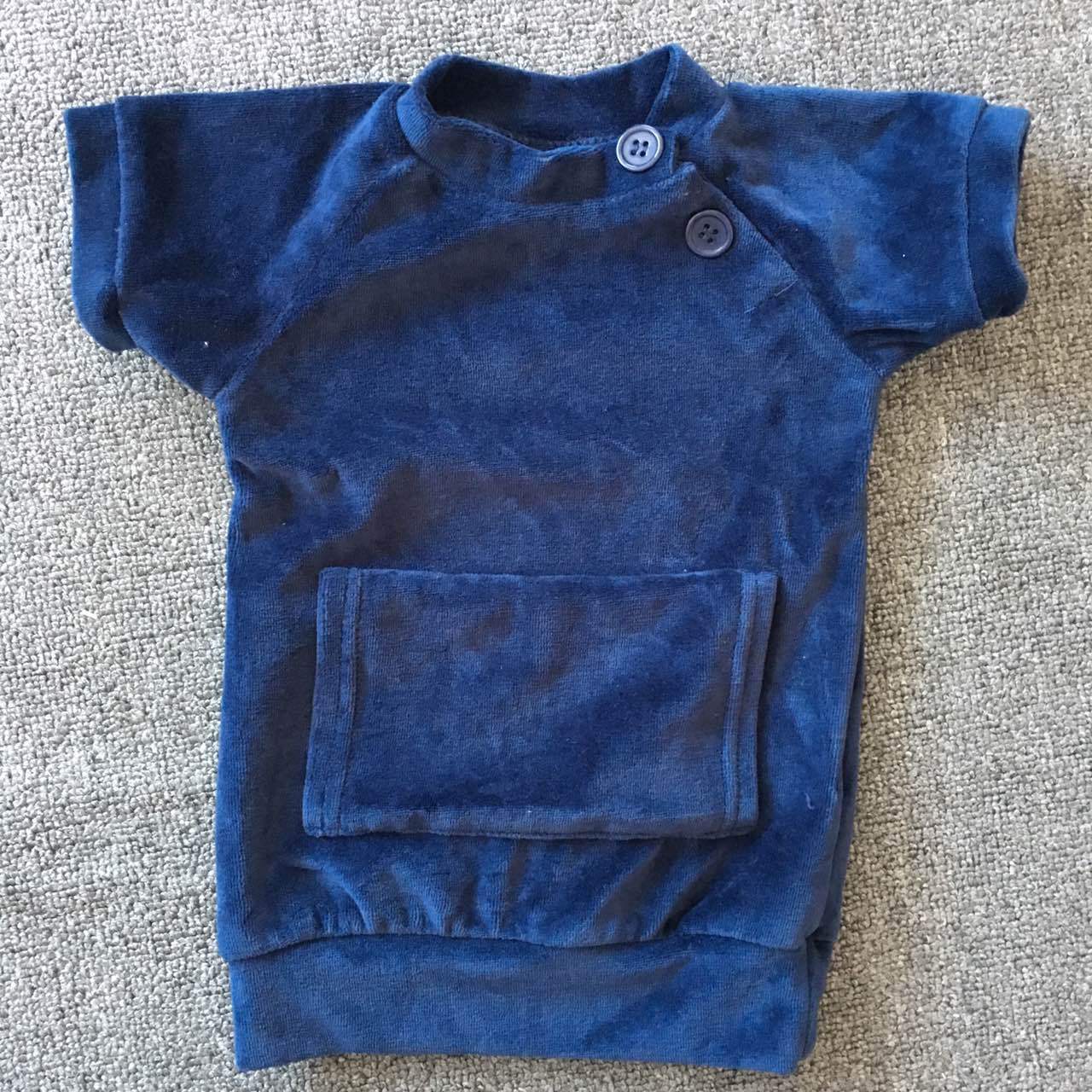 Simple Solid Velvet Girl's Top