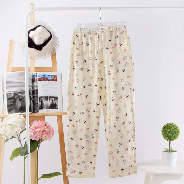 Women's Cotton Double Layer Gauze Multicolor Home Pajama Pants Multicolor - Shop at LoveMi