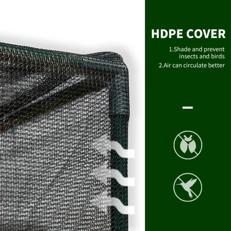 Crop Cage, Plant Protection Tent With Zippered Doors For Vegetable Garden, Backyard, Black