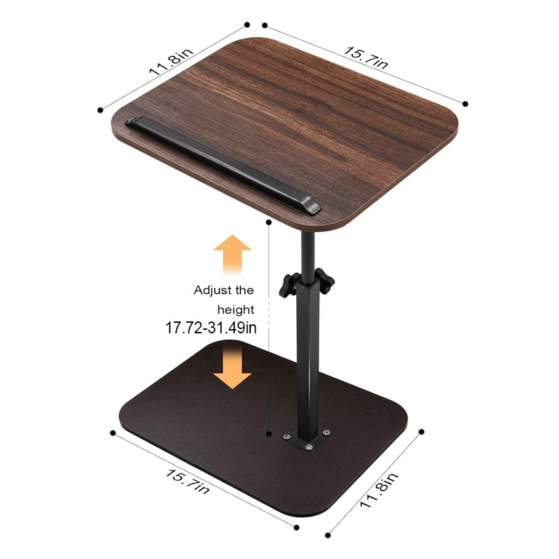 C-Shaped Adjustable Flip Tabletop Sofa Side End Table