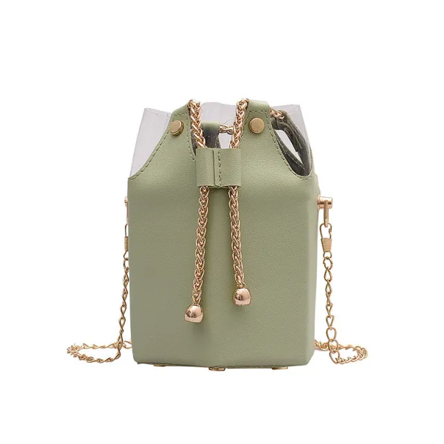 Net Red Chain Bucket Casual Shoulder Bag Green - Shop at LoveMi