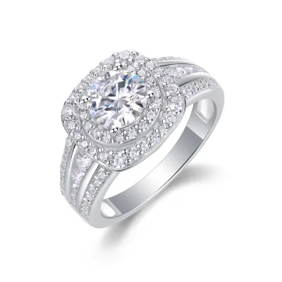 1Starry Sky Crown - A Fashionable Jewelry Ring Set With 1-carat Moissan Diamond S925 Sterling Silver And Platinum-plated Diamond Prohibit Tk Sales