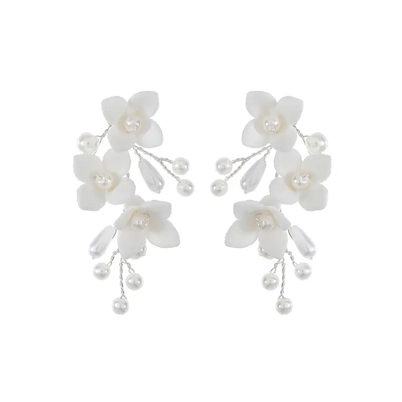 Fashion White Flower Pearl Earrings