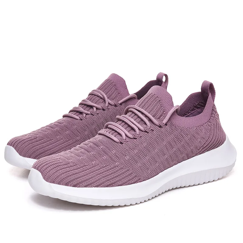 Plus Size Couple Sneakers Ladies Socks Shoes Lightweight - Purple