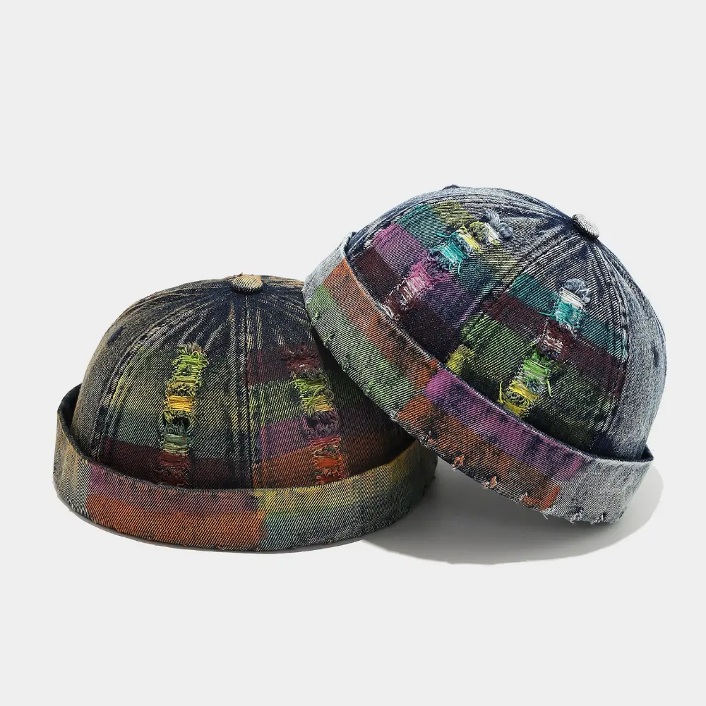 The New Men's And Women's Rainbow-hole Denim