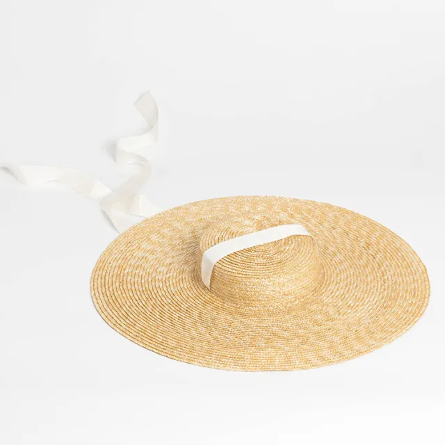 Oversized Straw Hat Ins New Lace up Straw Shading Vintage Hat White - Shop at LoveMi