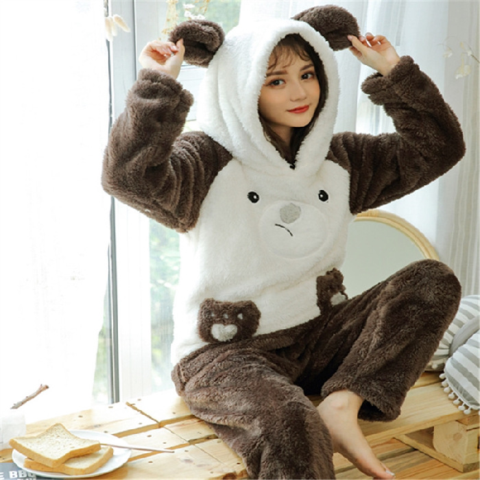 Title 14, Hooded Plush Padded Warm Home Service Suit