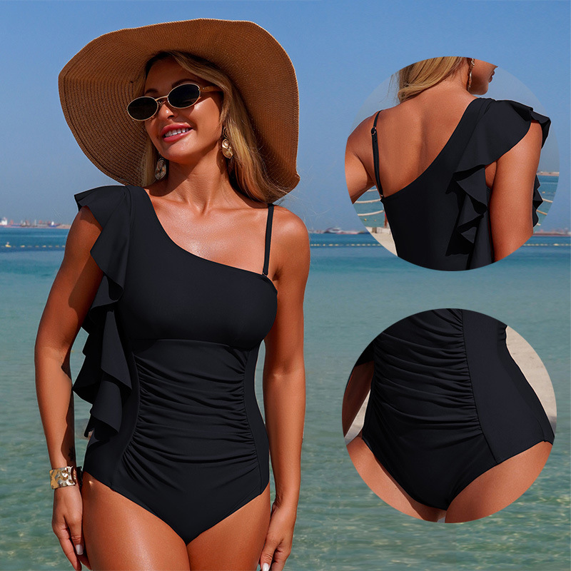 One Shoulder Women's One-piece Swimsuit