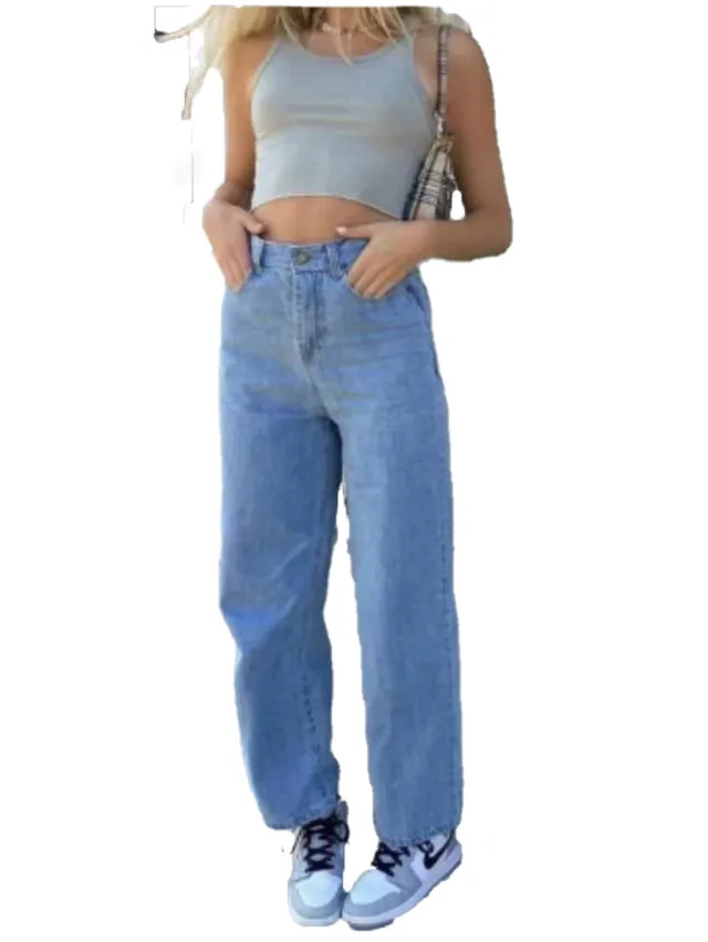 Women's High rise Wide leg Jeans Blue - Shop at LoveMi