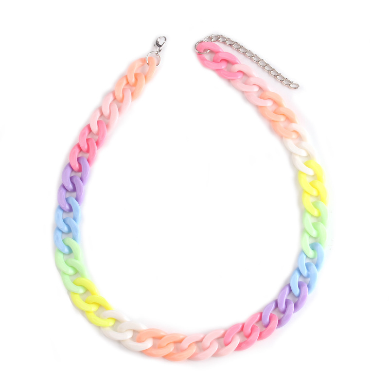 Women's Niche Vintage Geometric Colorful Clavicle Chain
