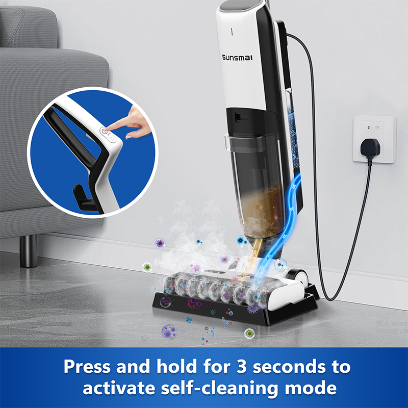 4-in-1 Steam Vacuum Mop Self-Cleaning Wet Dry Vacuum For Hardwood Floors Carpets High-Temperature Steam With LED Display