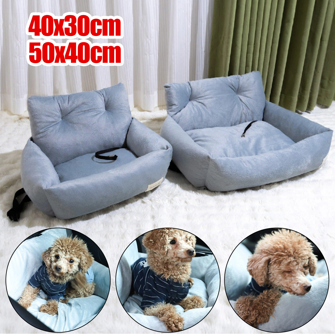 Travel Dog Bed Soft Washable Pet Puppy Cat Car Seat Cushion Comfort — image 7