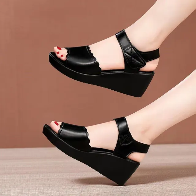 Women's Versatile Fashionable Personality Wedge Sandals Black - Shop at LoveMi