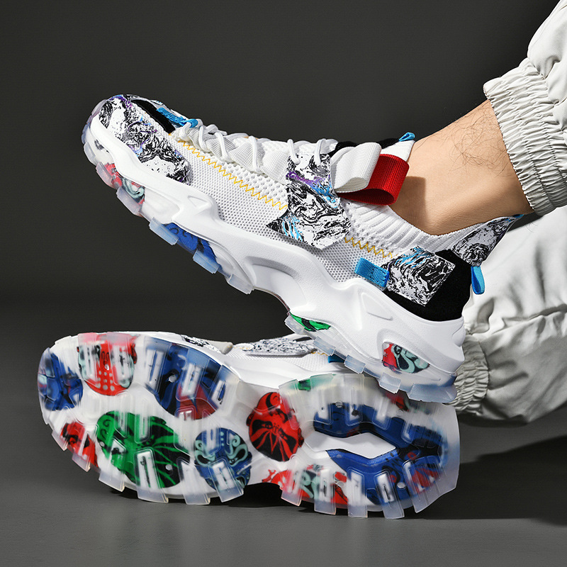 Men's Breathable Casual Flying Woven Casual Shoes - Image 1