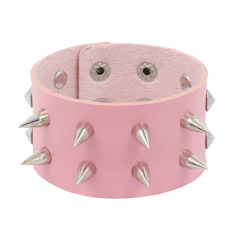Fashion Leather Rivet Snap Bracelet - Image 2