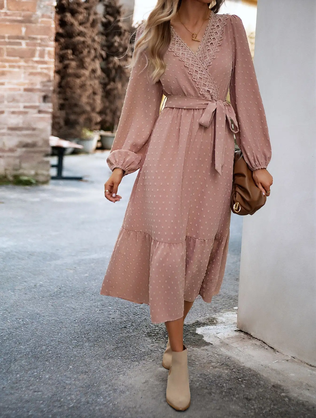 European And American Women's Elegant Jacquard Dress