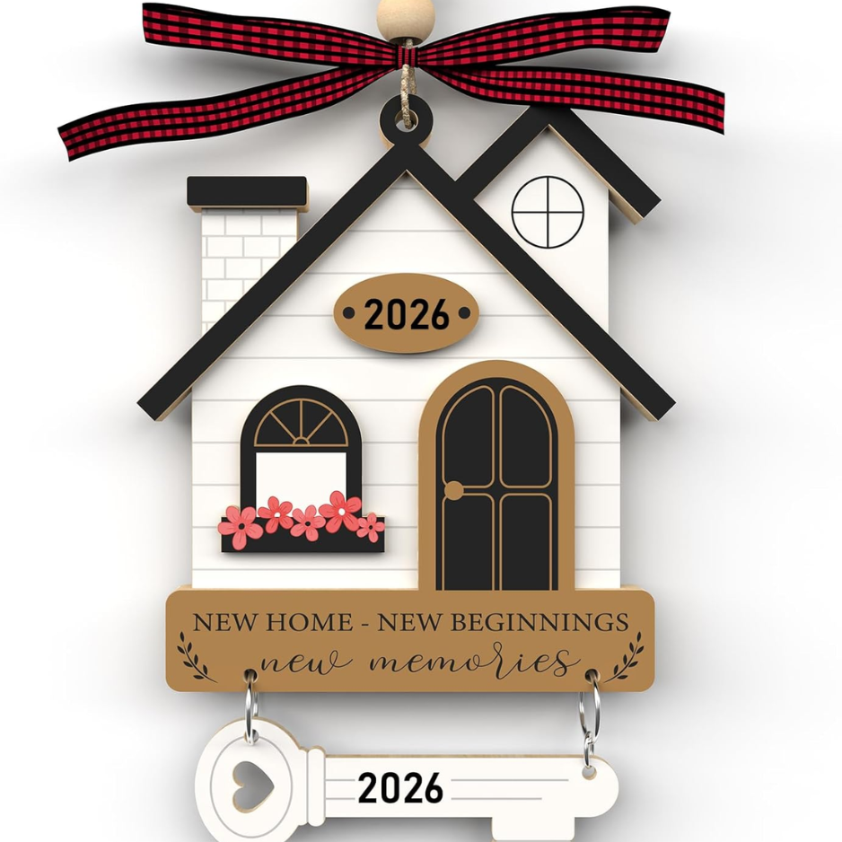 Wooden New Home Ornament 2026