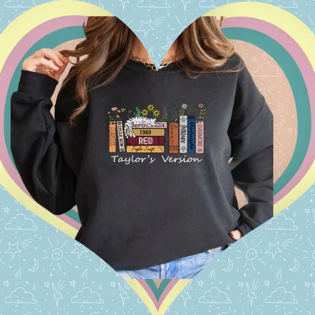 Pattern Women's Round Neck Sweater Long Sleeve - Black & White Letters