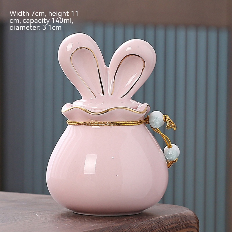 Title 11, Tea Jar Sealed Ceramic Bunny Storage Tank