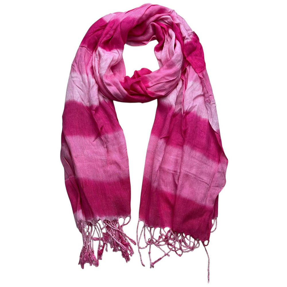 Hot Pink Printed Viscose Scarf - Vibrant Daily Scarf 67inchx24inch - Women's Clothing