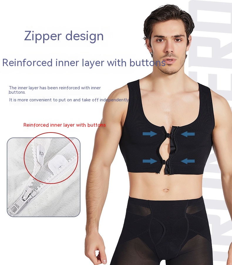 Title 2, Zipper Vest Bra Tight Corset Men