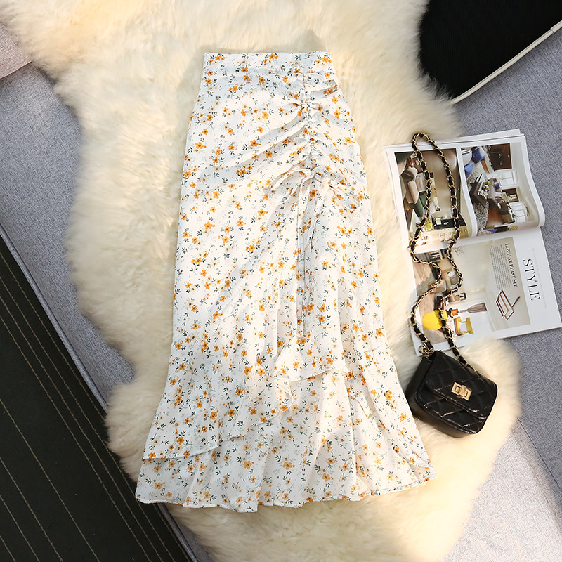 Small Floral Skirt Chiffon Design Sense Niche
