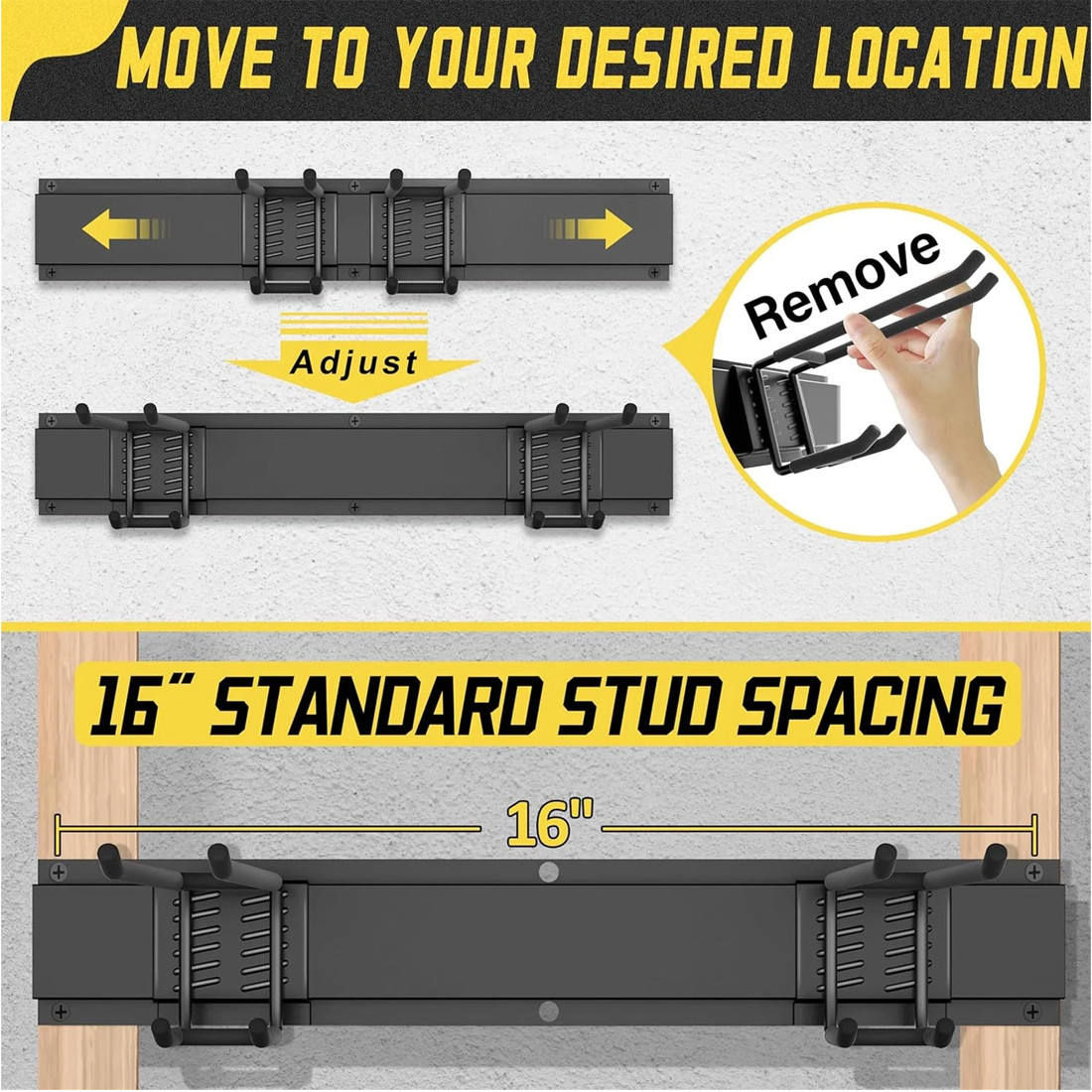 NEW 3x Garage Garden Tool Holder Storage Rack Shed Wall Mounted Organiser Long Hooks