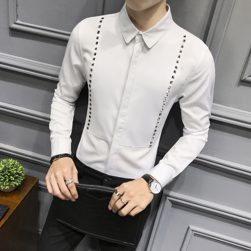 Slim Hairdresser Long-sleeved Shirt Youth Casual British Shirt